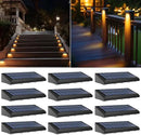 Solar Fence Lights Outdoor Waterproof IP65, 12 Pack Fence Lights Solar Powered 60 Lumens Auto On/Off Step Wall Lights Outside Decorations for Yard, Porch, Patio, Stairs, Pool, Deck, Garden- Warm Light by GreenHaven Gardens