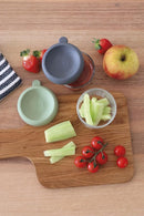 Beaba 2 Pack Glass Baby Food Jars, Freezer, Sterilizer, and Dishwasher Safe, 5 oz Baby Food Storage Jars with Silicone Air Tight Lid, Mineral/Sage by TinyTreasures Baby Boutique
