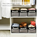 TcaFmac Storage Basket for Shelves - Small 6 Pack Fabric Storage Bins for Organizing, Collapsible Storage Cubes with Handle for Closet Cloth Toy Gift Kids (Black & Grey 11.8 x 7.8 x 5.2 inch) by CozyNest Decor