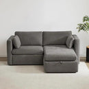 CHITA Modular Sectional Sofa, FSC Certified L Shaped Couch with Reversible Chaise, Modular Sectional Couch for Small Space, 78 Inch Width, 3 Seat Modular Sofa with Storage Ottoman, Grey by CozyNest Decor