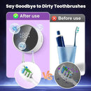 Toothbrush Holder and Cleaner Razor Holder and Dryer Auto Open/Close Cover Rechargeable Wall-Mounted Suitable for Most Toothbrushs by CozyNest Decor