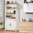 5 Tier Bookshelf 70in Tall Bookcase with Barn Doors and Storage Cabinet, White Farmhouse Book Shelf with Adjustable Shelves, Wood Freestanding Display Bookshelves for Bedroom, Living Room by CozyNest Decor