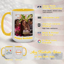 Custom Mug Upload Your Picture Personalized Coffee Mug with Photo Text Name Customized Cup Unique Ideas Gifts for Men Women Mom Dad Girlfriend Boyfriend Friend Family (Yellow, 15oz) by TinyTreasures Baby Boutique