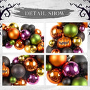 JORNOY 20inch Large Halloween Ball Wreath with Ghost & Pumpkin Accents - Seasonal Orange/Black Wall Hanging, Front Door, Mantel, Porch Decor for Home by CozyNest Decor
