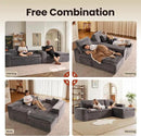 ovios 105” Modular Sectional Sofa with Thicken Seat Cushion, Cloud Couch with Deep Seat, Modern L-Shape Sofas Couches with Chaise,Upholstered Couches for Living Room Bedroom,Grey by CozyNest Decor