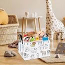LANGYASHAN Rectangular Storage Bin Collapse Canvas Fabric Cartoon Storage Basket with Handles for Organizing Home Kitchen Boys and Girls Toys Office Closet Shelf Baskets (Rec Simplified Zoo) by TinyTreasures Baby Boutique