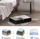 Fixwal Black Underbed Storage Bags with Clear Window and 2 Reinforced Handles Under Bed Storage Containers for Clothing, Bedding, Comforter (6 Pack) by CozyNest Decor