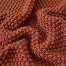 Longhui bedding Chunky Cable Knit Throw Blanket Lightweight Rust 100% Organic Cotton Blanket for Sofa Couch Bed Baby Nursery, Rustic Shabby Chic Modern Farmhouse, 51” x 63” Give Laundering Bag by CozyNest Decor