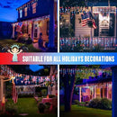 JMEXSUSS Icicle Lights for 4th of July Decor, 400 LED Red White and Blue Icicle Lights for Outside, 38.8 Ft Independence Day Icicle String Lights Indoor Outdoor Holiday Christmas American Flag Decor by GreenHaven Gardens