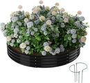 Galvanized Metal Planter Round Raised Garden Bed Kit for Gardening Outdoor，3x3x1ft Grow Garden Box Raised Flower Bed，Round Galvanized Planter Outdoor Large Metal Fire Pit Ring Black by GreenHaven Gardens
