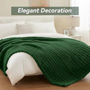 Chunky Knit Throw Blanket, 30''*40'' Knitted Throw Chenille Yarn for Bed Couch, Handmade Grass Green Crochet Big Thick Blanket, Machine Washable Cute Comfy Blanket for Home Decor by CozyNest Decor