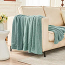 EMME Muslin and Fleece Twin Blanket Reversible - 60"*80" Teal Soft Warm Throw Blankets for Couch Bed Picnic Travel Bed by CozyNest Decor