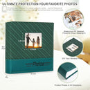 RECUTMS 4x6 Photo Album 200 Photos Memo, Photo Album with Writing Space, Leather Cover Window, 200 Picture Photo Album for Wedding Family Baby Christmas Valentine's Day Anniversary (Dark Green) by TinyTreasures Baby Boutique