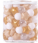 GOGOSO Ball Pit Balls with Starballs 100 - Crushproof Plasticballs for Babies Toddlers Kids Children for 1 2 3 4 5 Years Old,5 Colors,2.15inches, Beige Gold White Clear by TinyTreasures Baby Boutique