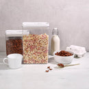 Felli Flip Tite Storage Container with Lid 4" RECTANGULAR Air Tight Ring Flip Top, Stackable Acrylic Canister for Kitchen Counter Pantry, Cereal Granola Pasta Spice, Gift Set for Women (4pk, Variety) by TinyTreasures Baby Boutique