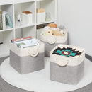 Bidtakay Fabric Basket Set - Large Square Organizer Bins, 13x13, Set of 3, White & Grey by CozyNest Decor