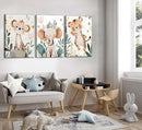3 Pcs Safari Animals Nursery Canvas Wall Art Jungle Animals Cheetah Elephant Tiger Kids Room Illustration Pictures Wall Decor Posters Print Artwork for Classroom Boy's Girl's Room Bedroom by CozyNest Decor