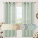 LAMIT 72 Inch Linen Sheer Curtains for Bedroom, Linen Textured Light Filtering Drapes Bronze Grommet Boho Neutral Panels for Farmhouse/Living Room, 2 Panels, 52 x 72 Inch, Light Sage by CozyNest Decor