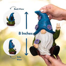 Peace Gnome Decorations for Yard/Lawn – Weatherproof Garden Statue – Fun Spring Summer Charming Gnomes Gifts for Women (Blue Peace Gnome) by CozyNest Decor