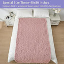Bigacogo Chunky Knit Throw Blanket for Couch, 40x80 inches, 100% Hand Knitted with Thick Jumbo Chenille Yarn, Cozy Soft Large Rope Knot Cable Crochet Blankets for Sofa Bed Living Room, Dusty Pink by CozyNest Decor