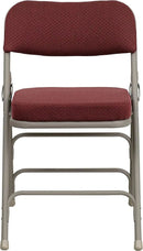 Flash Furniture Hercules Series Metal Folding Chairs with Cushioned Seat, Fabric Upholstered Event Chairs with 300-lb. Static Weight Capacity, Set of 2, Burgundy by GreenHaven Gardens