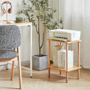 IBUYKE 2-Tier Side Table, Solid Wood Tall End Table with Storage Shelves, Nightstand Bedside Table for Living Room Bedroom Office, No-Tool Assembly, Natural UWST002N by CozyNest Decor