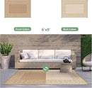 GENIMO Outdoor Rug Waterproof 6'x9' for Patio, Foldable Reversible Plastic Straw Carpet for Travel Trailers, Outside Area Mat for Rv, Deck, Picnic, Porch, Camper, Balcony, Beach, Brown & Beige by CozyNest Decor