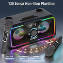 SD-215 Bluetooth Karaoke Machine for Adults & Kids- 2 Wireless Mics, 80W Powerful Sound, Rechargeable,15-Hour Playing, 6500mAh, LED Lights, Supports BT/USB/AUX for Home Parties Outdoor Gatherings by TinyTreasures Baby Boutique