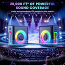 Karaoke Machine with 3 Wireless Mics | Bluetooth 5.3 Speaker with Echo Adjustment & Auto Pitch Correction | PA System with RGB Lights, Supports TV/TF Card/USB/AUX/Live/REC for Home Parties by TinyTreasures Baby Boutique