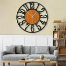 LEIKE 32" Oversized Large Wall Clocks,Silent,Non Ticking,Battery Operated Modern Round Big Wood Decorative Metal Wall Clock for Living Room, Bedroom,Kitchen,Farmhouse,Office Decor - Black,32 Inch by CozyNest Decor