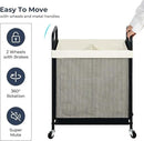 STO STO Laundry Hamper 2 Section, 100L Rolling Laundry Sorter Cart with Removable and Washable Liner Bag, Rolling Clothes Hamper with Metal Handle for Laundry Room and Bedroom by CozyNest Decor