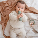 mushie Silicone Baby Shaker Rattle Toy | Ages 3+ Months (Dried Thyme) by TinyTreasures Baby Boutique