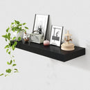Deep Floating Shelves for Wall | 30 Inch Wide x 12 Inch Black Deep Floating Shelves | 30W x 12D Rustic Wood Wide Wall Shelves | Bookshelf Laundry Shelf TV Shelf by CozyNest Decor