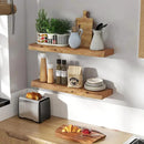 30" Floating Shelves, Live Edge Solid Elm Wood Floating Shelf, Wall Mounted Display Shelves with Heavy-Duty Bracket for Books, Rustic Wooden Shelf for Kitchen, Bathroom, Natural Color, Set of 2 by CozyNest Decor