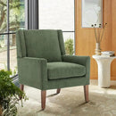 COLAMY Modern Wingback Living Room Chair, Upholstered Fabric Accent Armchair, Single Sofa Chair with Lounge Seat and Wood Legs for Bedroom/Office/Reading Spaces, Green by CozyNest Decor