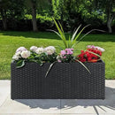 SUNNYPARK Set of 2 Large Rectangular Planter with Removable Liner, All-Weather PE Rattan Modern Planters Indoor Outdoor Flower Plant Pots Garden Box Patio Yard Front Porch Deck by CozyNest Decor