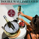 Gusto Nostro 4.1L Insulated Ice Bucket with Lid and Tongs, Double Wall Stainless Steel Ice Bucket Large, BPA Free Ice Bucket for Cocktail Bar, Keeps Champagne, Wine, Beer Chill for Parties (Gold) by CozyNest Decor