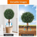 Artificial Cedar Topiary Ball Trees with Ground Spike, 24.6 inche Tall UV-Resistant Fake Outdoor Plants Evergreen Shrubs, Realistic Faux Pine Bushes for Front Porch Home Patio Garden, Set of 4 by GreenHaven Gardens