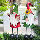 HONGLAND Metal Gnome Yard Art Outdoor Gnomes Garden Statue 18 Inch Gnome Figurine Decorative Stakes for Holiday Christmas Lawn Patio Yard Garden Decor-2 PCS by CozyNest Decor
