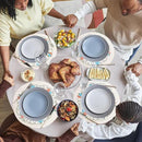 Whaline 4Pcs Round Fall Placemats Pumpkin Embroidered Place Mats Autumn Dinner Table Mats for Home Harvest Thanksgiving Holiday Party Decor by CozyNest Decor
