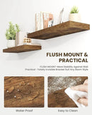 Marsmiles 55" Floating Shelves for Wall, Wooden Shelves with Invisible Brackets Set of 2, Rustic Farmhouse Wall Mounted Shelf for Kitchen Bathroom Living Room Study, Rustic Brown by CozyNest Decor