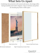 HesenDot Natural OAK Wood Framed City Wall Art,12x16in Famous Skyline Quality Canvas Wall Print,Classic Urban Landmark Wall Decor for Living Room, Bedroom,Office Gallery Set of 1 by CozyNest Decor