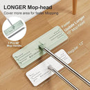 JOYMOOP Mop and Bucket with Wringer Set, Flat Squeeze Mop with Bucket (X-Large), Dust Mop for Wall Cleaner with Long Handle, Microfiber Mop - Green Bucket with 3 Reusable 15" Pads by CozyNest Decor