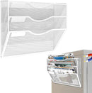 3-Tier Magnetic File Holder, No Drilling Installation File Cabinet Organizer, White Magnetic File Organizer, Magazine Rack, Magnetic Paper Holder for Refrigerator, File Cabinets,White by CozyNest Decor