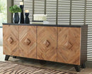 Signature Design by Ashley Robin Ridge Modern Wood Accent Cabinet or TV Stand, Brown & Black by CozyNest Decor