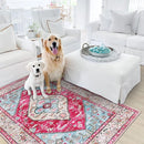 Lahome Boho Round Rug - 5Ft Washable Area Rug, Non-Slip Small Bathroom Rug, Lightweight Bedroom Throw, Oriental Distressed Print Carpet for Entryway, Sofa, Nursery, Kids Room by TinyTreasures Baby Boutique