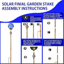 Garden Solar Lights, Decorative LED Honeycomb Glass Ball Garden Stake, Glass and Metal Outdoor Decoration, 4 x 31 Inch (Dark Blue) by GreenHaven Gardens