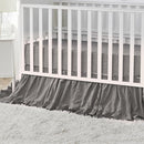 Brandream Baby Crib Bedding Set for Girls Boys Gender Neutral Boho Bohemian Farmhouse Chic Ruffle 6-Piece Nursery Bedding Set - 100% Washed Cotton Gray Grey by TinyTreasures Baby Boutique