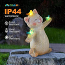 Cat Solar Light for Garden Decor - Outdoor Cat Figurines with Solar Lantern for Yard Patio Lawn Balcony Ornaments - Garden Gifts for Mothers Day, Grandma, Easter by GreenHaven Gardens