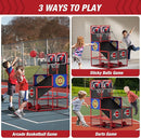 2 in 1 Dual Shot Basketball Arcade Game with 2 Dart Boards/Electronic Scoreboard/LED Light, Kids Basketball Hoop for Home Indoor Outdoor, Sport Toys Gifts for Boys Girls by TinyTreasures Baby Boutique